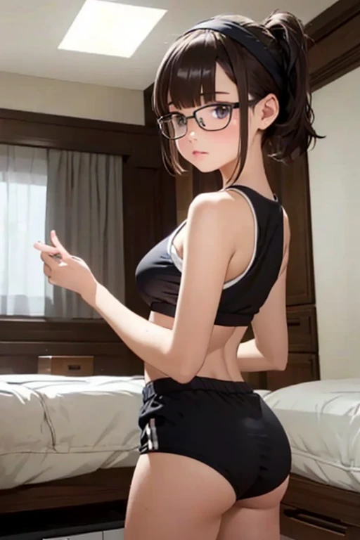 (masterpiece,  best quality ,  captures super cute moments ,  written depth,  more details,  super high definition, C4D, Octadale, 3D Modeling, 8k, , One Girls, Junior high school students,  small boobs, dark-haired, short hair while on a business trip, st...