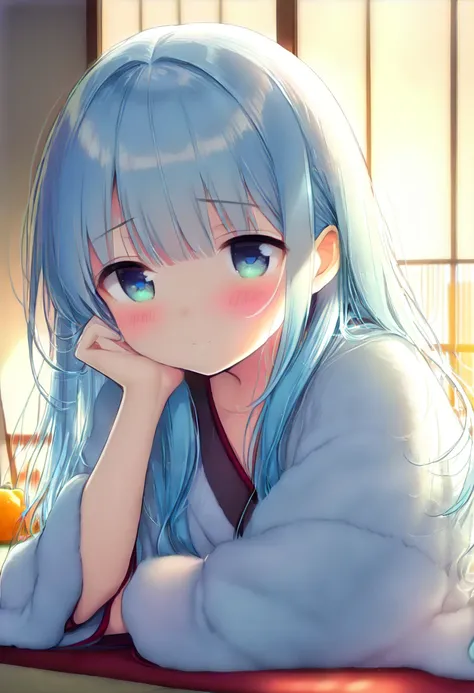  masterpiece, best quality, extremely detailed, (illustration, official art:1.1), 1 girl ,(((( light blue long hair)))), ,(((( light blue long hair)))),light blue hair, , long hair ((blush)) , cute face, big eyes, masterpiece, best quality,(((((a very deli...