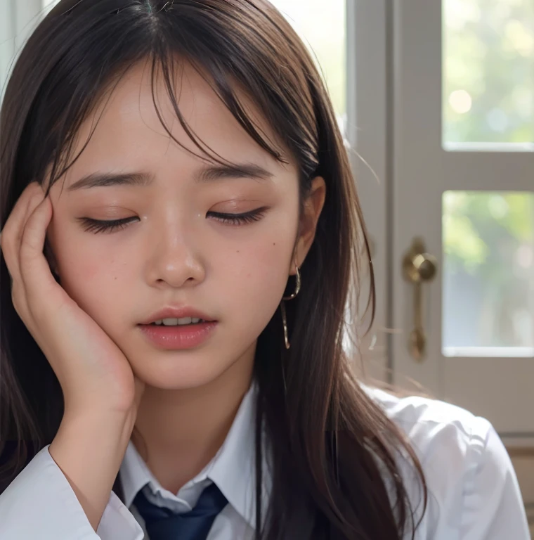 (((Beautiful girl who closes her eyes and cries :1.5)))、((whole body))、(((A  beautiful girl is forced to have sexual intercourse :1.3)))、 a  female middle school student is forcibly sexual intercourse 、 A beautiful girl wearing a school uniform is forced t...