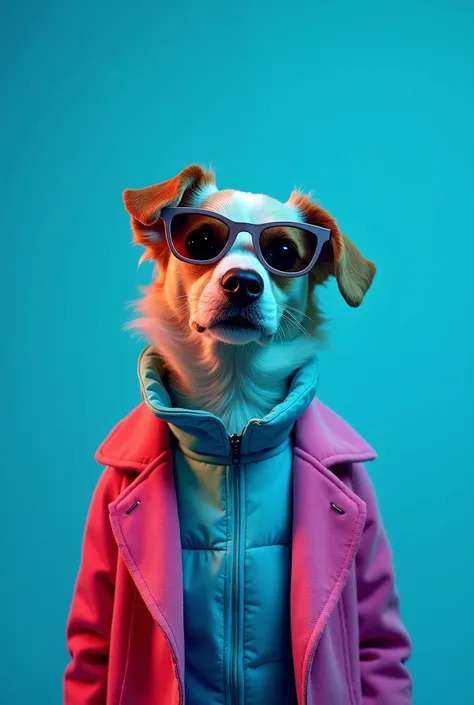 the best cell phone wallpaper, award-winning wallpaper, portrait photography, in the front view is a portrait of a cute dog wearing mid-1960s space age fashion, side view photo, shot with canon eos r5, set a strong contrast that accentuates the subject, fl