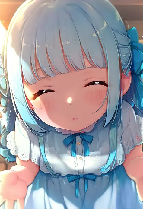 asterpiece, best quality, extremely detailed, (illustration, official art:1.1), 1 girl ,(((( light blue long hair)))), ,(((( light blue long hair)))),light blue hair, , long hair ((blush)) , cute face,masterpiece, best quality,(((((a very delicate and beau...