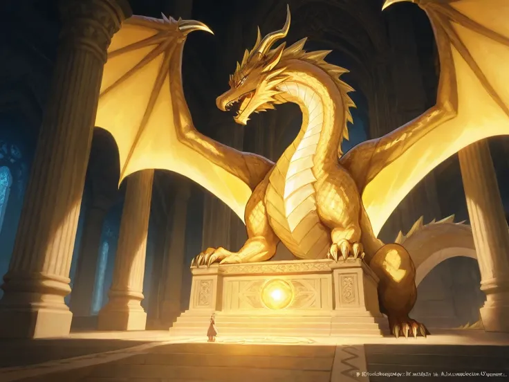 Original Dragon Temple of Truth:  Its walls are adorned with ancient inscriptions and images that portray the story of the Original Dragon.  The air is imbued with a mystical energy , and a soft golden light emanates from inside the temple and the golden l...