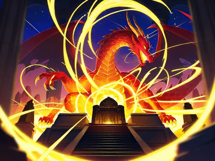 Original Dragon Temple of Truth:  Its walls are adorned with ancient inscriptions and images that portray the story of the Original Dragon.  The air is imbued with a mystical energy , and a soft golden light emanates from inside the temple and the golden l...