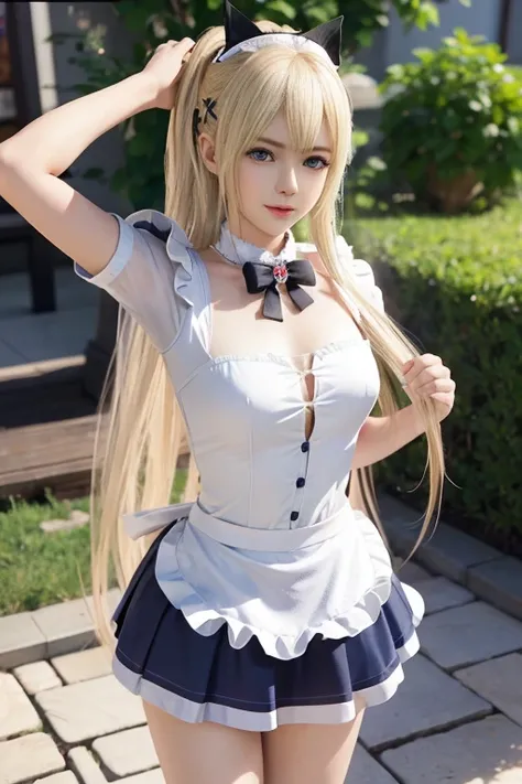 Marie Rose, anime girl with blonde hair and hair ornament, artwork in the style of guweiz, photorealistic anime girl render, photorealistic anime, Hyper realistic anime, Anime. Soft lighting, soft portrait shot 8 k, Realistic anime art style, 3 d anime rea...