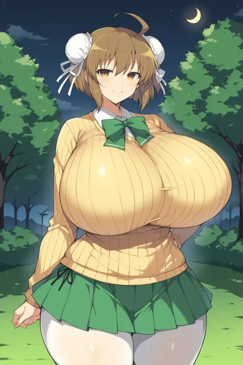 yaegashi nan, senran kagura, senran kagura burst, senran kagura new link,Inazuma , ,, gigantic breasts, gigantic ass, giant thighs, Prompt: masterpiece, score_9, score_8_up, score_7_up, source_anime BREAK 1girl,shiny skin, huge breasts, wide hips, thick th...