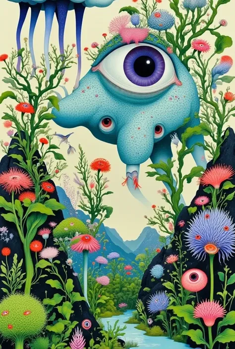  Draw a green and blue elephant with a bird on its back, alien plants and animals,  Exotic Plants and Animals ,  Fabulous Whimsical Creatures , Exotic fauna,  Colourful Exotic Plants , Jane Newland, Paintings by Andrew Jones,  Jim Woodlin ,  surreal hybrid...