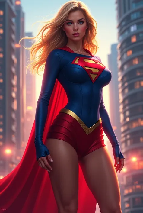 Supergirl sexy very big breasts short skirt