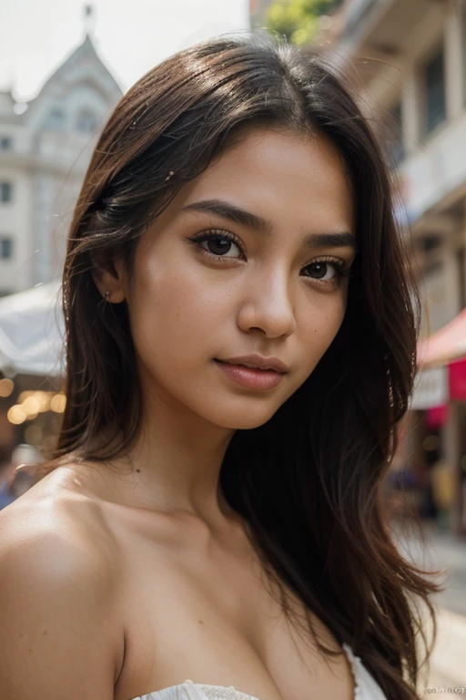 best quality,4k,8k,highres,masterpiece:1.2,ultra-detailed,realistic:1.37,portrait,girl,Indonesian,brown eyes,beautiful detailed eyes,beautiful detailed lips,perceptive eyes,kind eyes,regal,20-year old,black hair,slim,pure and simple,serene expression,gentl...