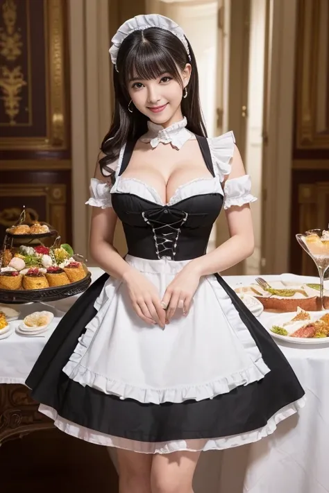 (( 1 Beautiful Maid ,Adult Maid ,20 years old,  Half Japanese and Half Spanish  , victorian maid,  black and white maid clothes,  High Resolution RAW Color Photos  , Maid Outfit with Big Apron , a large apron in a maid's uniform , Luxury Maid Outfit , Long...