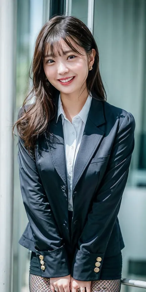 (8k,  best quality , RAW quality, Masterpiece:1.2), ( realistic,  Photorealistic:1.37),  more details, Very plump girl, ( face:1.85), ( button gap ),  full of lesbians , Outside the house, (Tuned Hair:1.5) OL,  black office blazer ,  office skirt, ( pantyh...