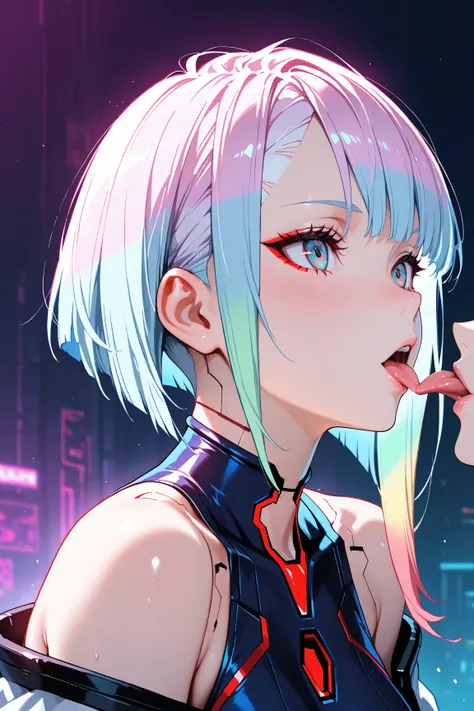 lucy, twin,  cyberpunk edgerunners, tongue kiss