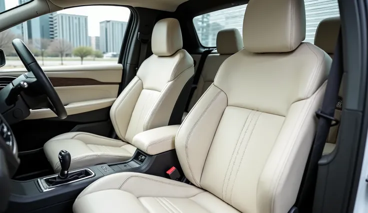 Creamy White Front seats of 2025 Ford falcon UTE pickup