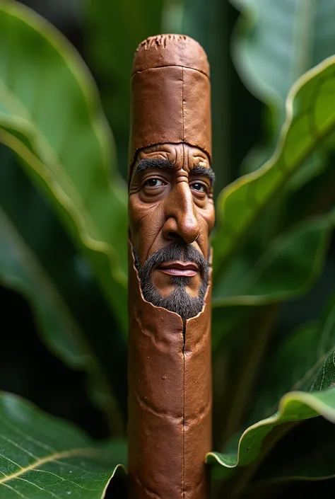 Create a dwarf tobacco cigar with a person's face