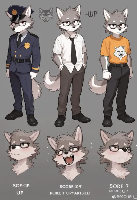 highres, top quality, best quality, paid reward available, High-quality illustrations, unparalleled masterpiece, perfect artwork, absurdres, perfect anatomy, standing kemono boy, three view drawing, front and side and back, character sheet, character desig...