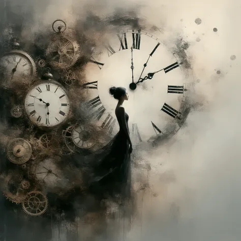 Time and woman,clocks