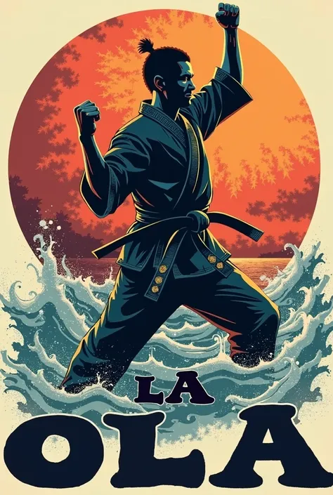 Design logo images for t-shirts for a jujitsu academy called La Ola