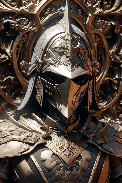 full face. A knight in a helmet and armor. ( masterpiece,  top quality,  Best quality,  formal art ,  beautiful and aesthetic:1.2),  extremely detailed,( fractal art :1.2), Colorful ,The most detailed. (elegance.  photorealism . Unreal engine.  3d Model.  ...