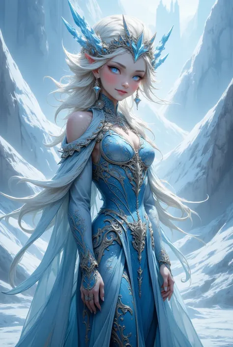 elsa frozen wearing highly detailed divine costumes, high definition