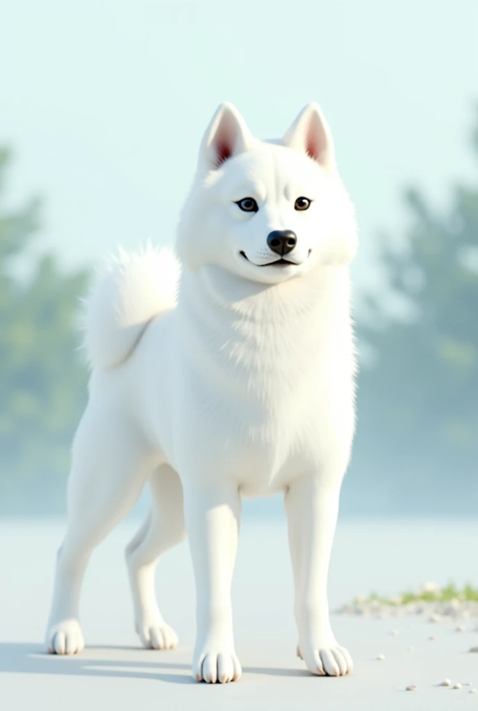 White shiro dog