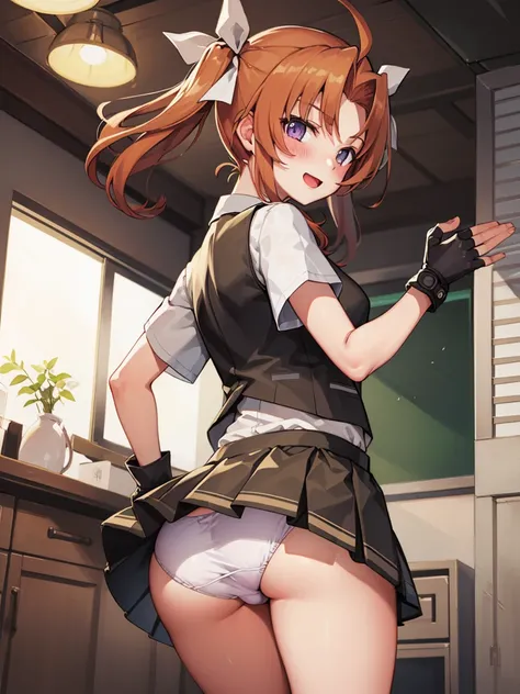 Portrait, official art, best masterpiece, best quality, best resolution, 8K, best detailed, perfect anatomy
BREAK
(From behind, From below), ass, raising one leg, Hopping, Wedgie, (panties line)
BREAK
(smile:1.2), blush, open your mouth
BREAK
kageroukainiK...