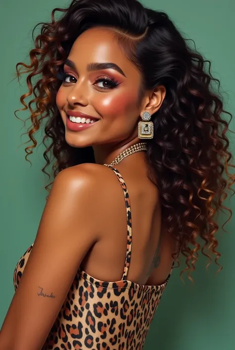 kehlani: 5'7", slim hourglass figure with medium boobs & ass, narrow waist, curvy hips, & toned legs. curly hair with a mix of dark brown & blonde highlights, have emerald-green eyes, have olive-toned skin, she was smilling and she have dimples on her chee...