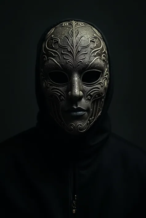 Make an image with a mask and a black background