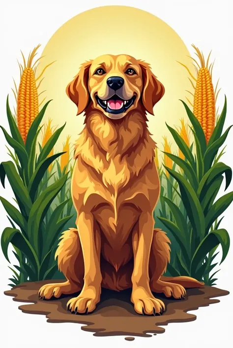 Logo of a corn farm here right dog