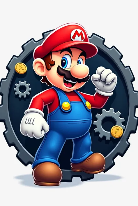 Create a logo for a mechanical company with Mario