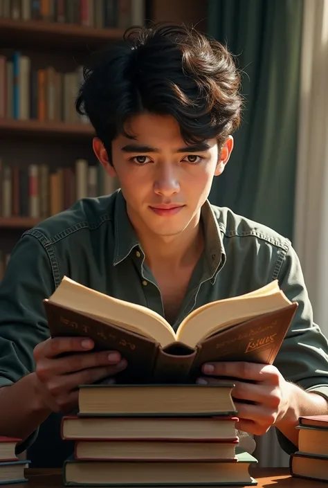 Man reading books   20 year old