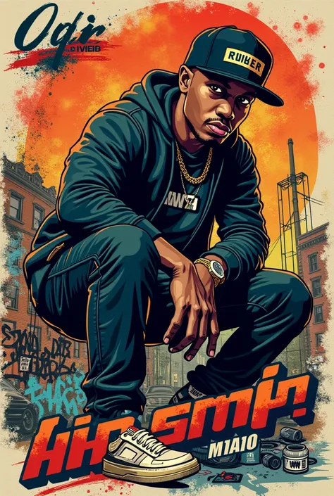 Create a hip-hop art for t shirt print 