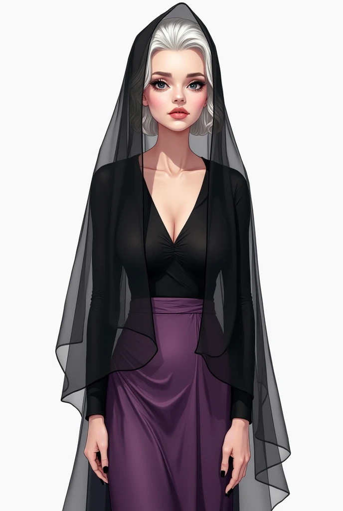   wearing a black transparent veil with a deep V-neck backless  ,   The style of the picture is “portrait photography”  ,   No serious head and body proportions  ,  Douyin celebrity face ,  2 beauty moles ,   Excess Hands and Legs  ,   Any angle where the ...