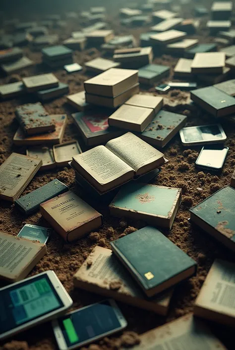 Photo Books Buried by Mobile Phones and Laptops 