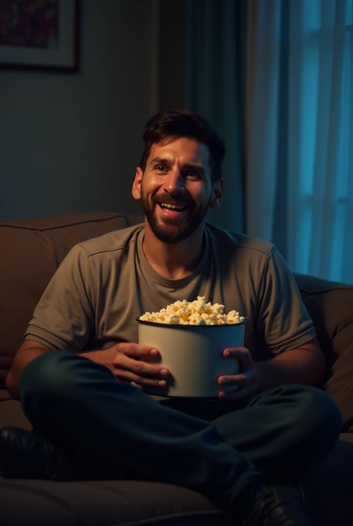 Final Scene: A Quiet Evening
Messi returns home, exhausted but happy. He sits on the couch, watching his old matches and eating popcorn. He looks at the camera and says, “Maybe not such a normal day after all.”