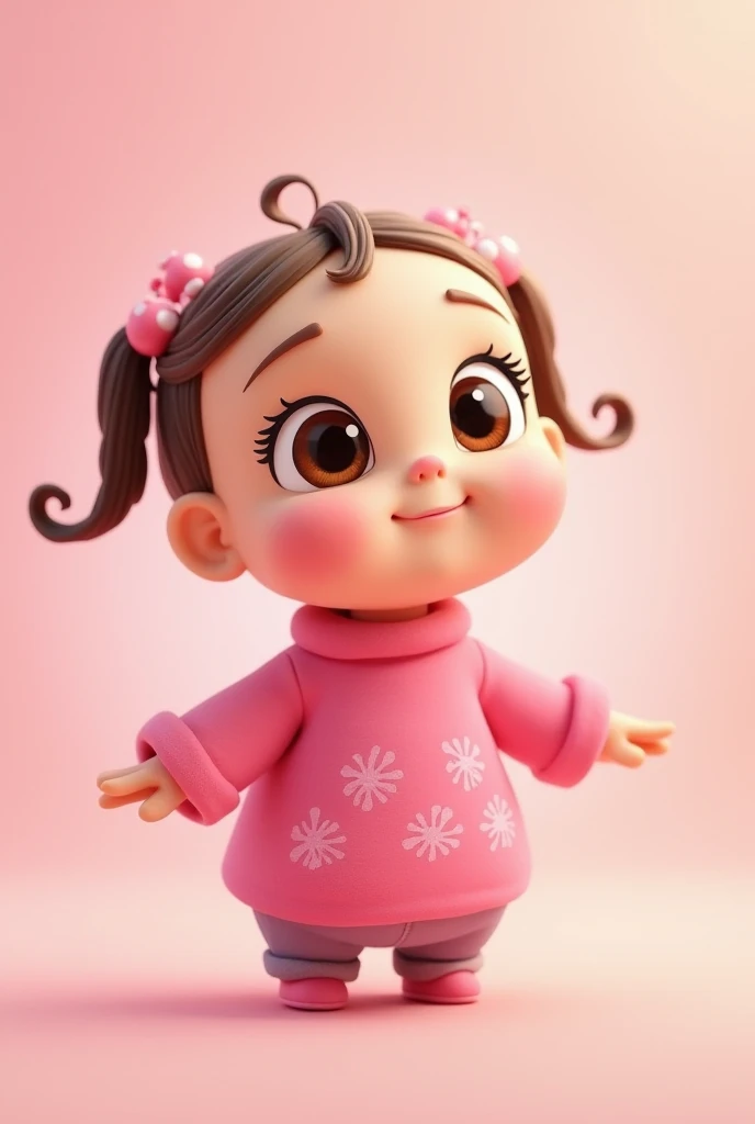 Cute  animated wearing pink shirt