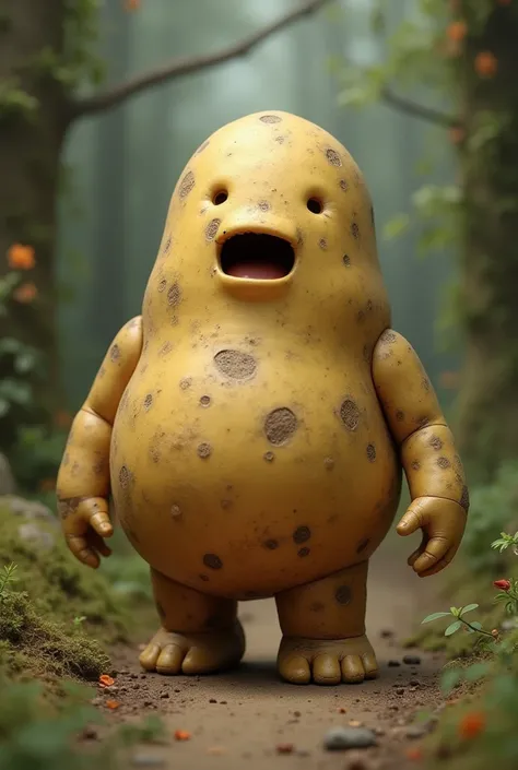 Make potato golem with a half empty face and cuddly