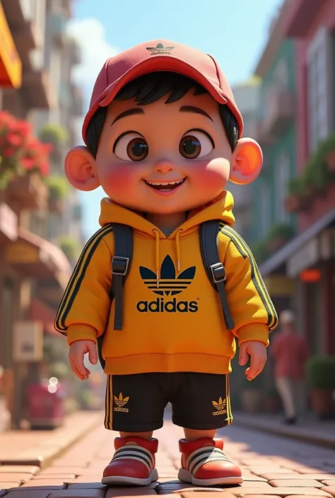 The model of the character must be Pixar and his clothes must also have the Adidas brand 