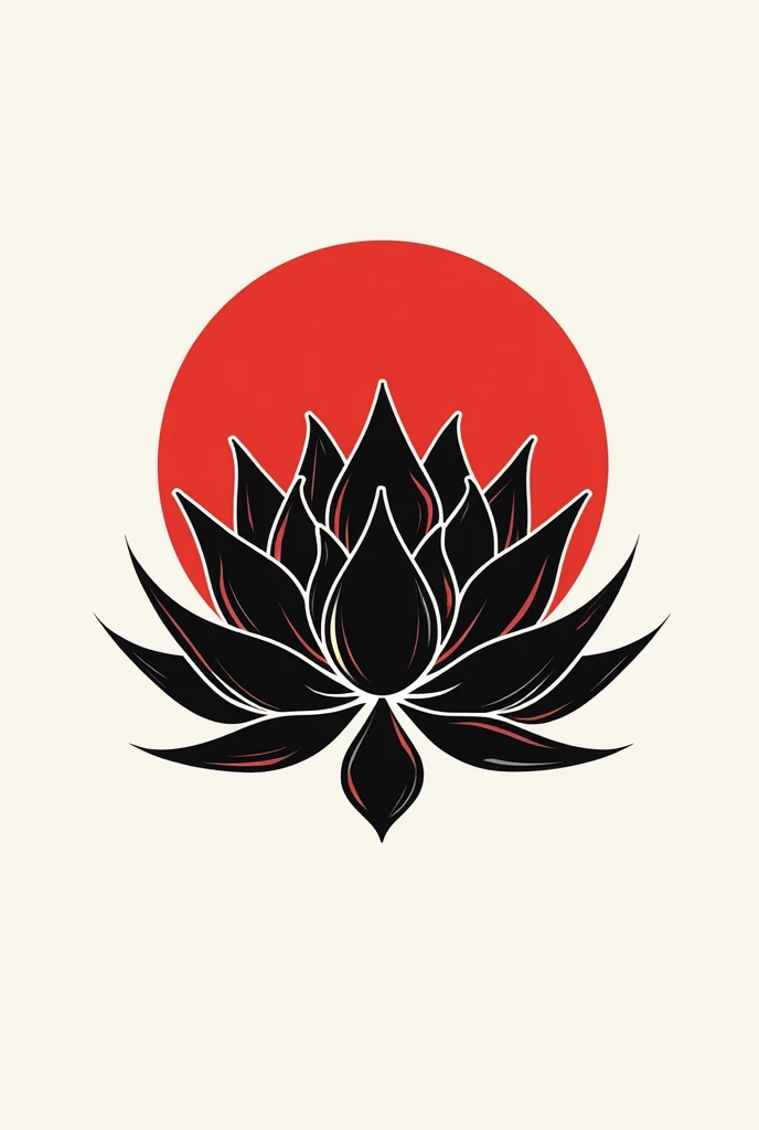 Create Logo with black and red lotus flower  ,  with a mix of words yakisoba and Chow mein