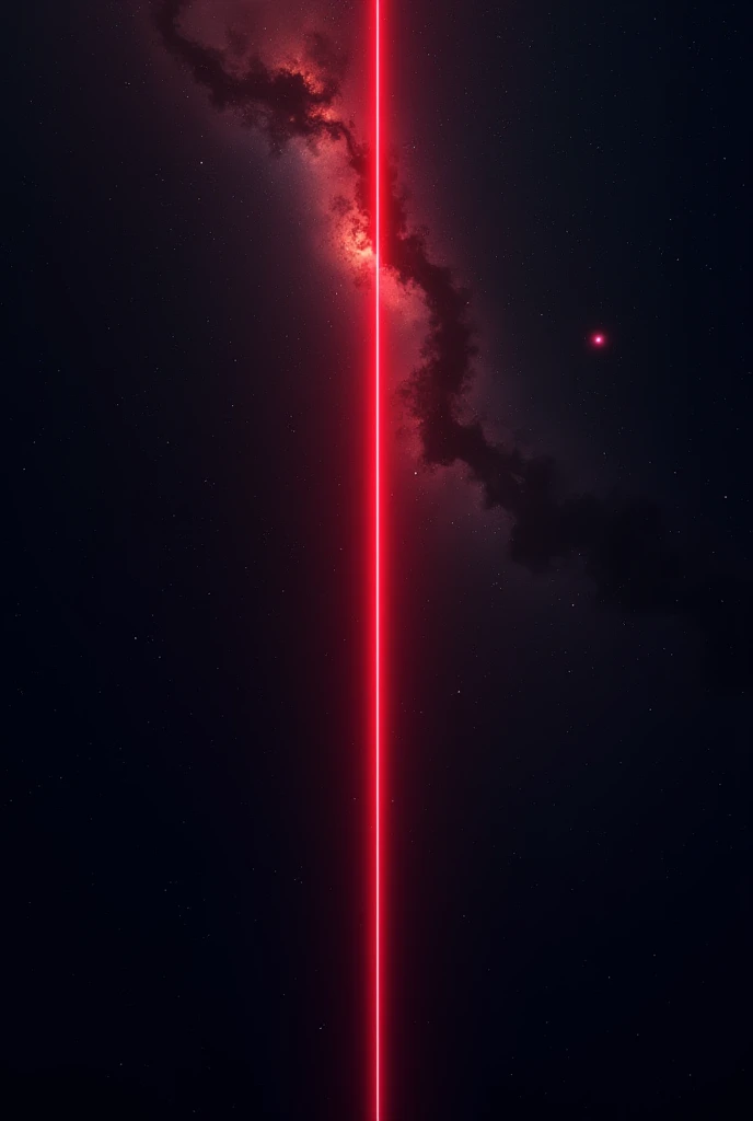 A red straight line crossing the universe