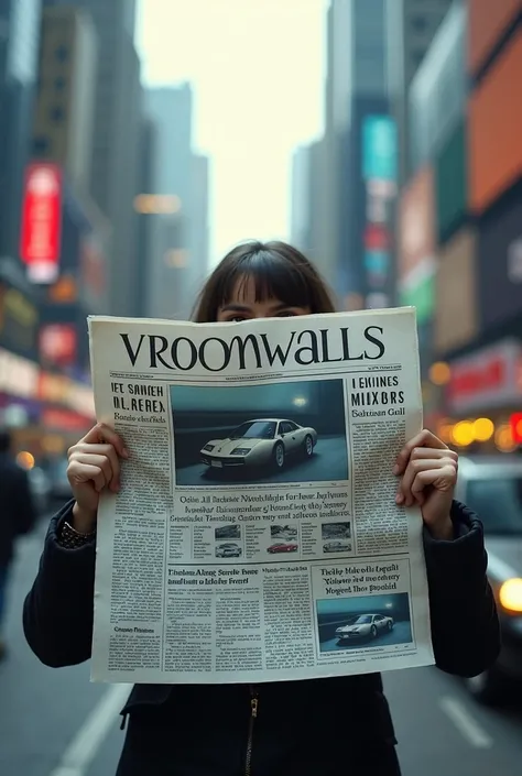 Newspaper with word vroomwalls in centre