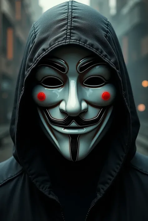 Create stylized mask inspired by Guy Fawkes's mask,  but reinterpreted to avoid copyright issues 