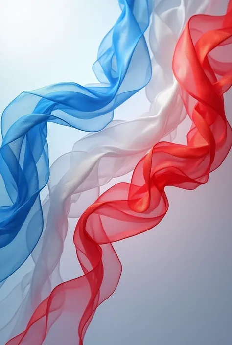 Generate 3 ribbons to dance colors blue, red, white. one of each color  