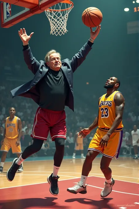 Stephen Hawking dunking on Lebron James with extra autism 
