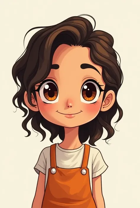  Cartoon of a 17-year-old Morra by Pelo Café, Brown eyes and very basic and Mexican