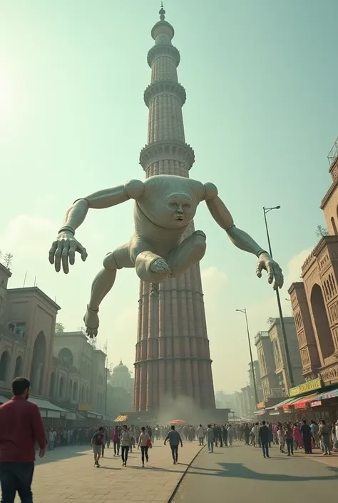 Generat a video in which minar e Pakistan grows legs and run away 