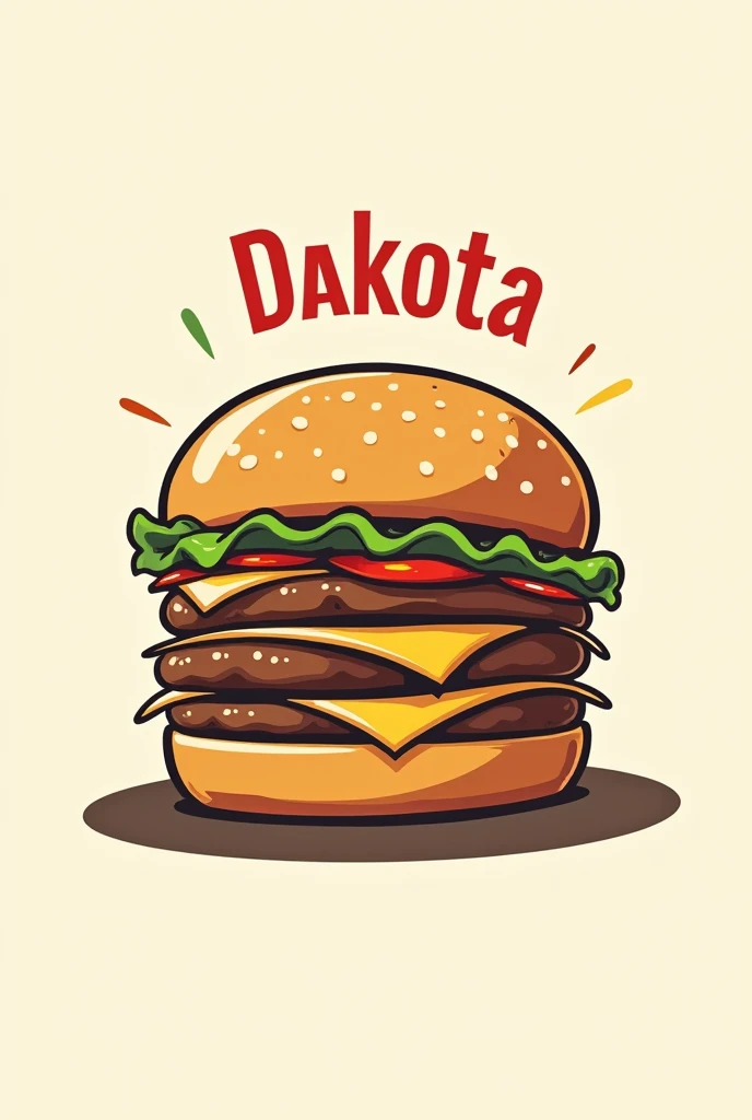 Create logo with the name Dakota Burger with a hamburger being swallowed by another hamburger