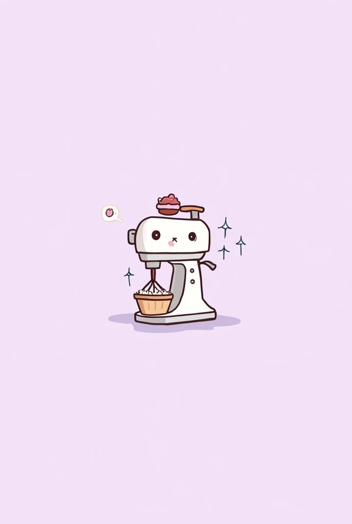 Lilac background with cake mixer doodle icon