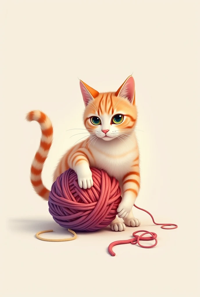 Logo between cat and skein of wool