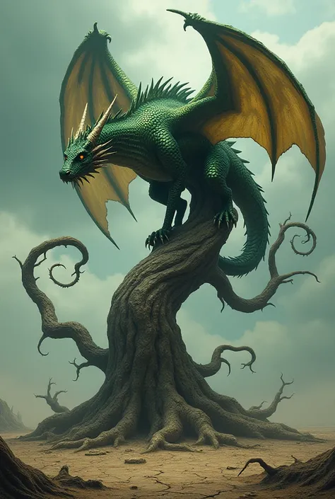 Dry tree with dragon 