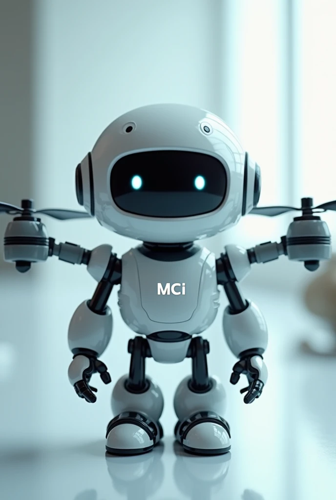  Create a small avatar with a symbol written on the chest written MCI, with elements of DJI drones and two propellers on the back 