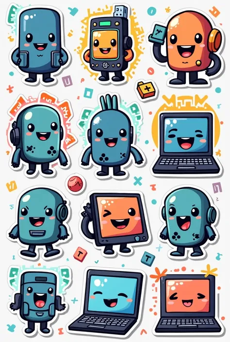 attractive cartoon computer stickers